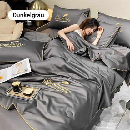 ✨Waschbare, kühlende 4-teilige Bettwäsche – Perfekt für heiße Nächte! 🌙❄️