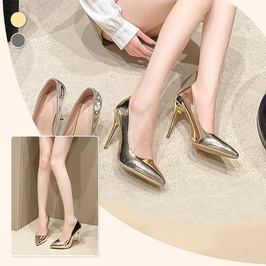 Women's Pointed Toe Glossy High Heels