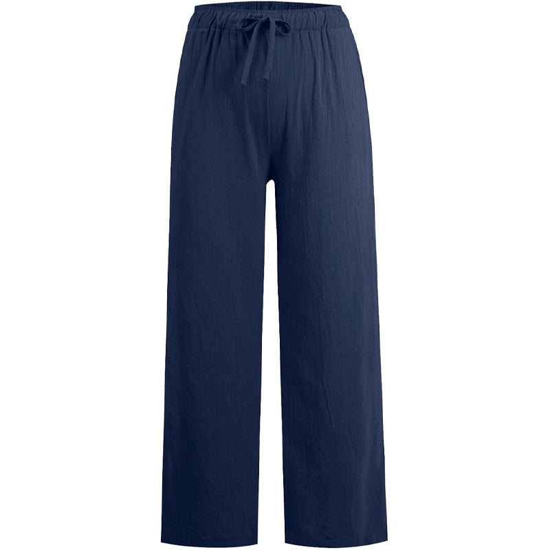 🌸Damen Sommer Baumwolle Leinen Weite Hosen😍-17