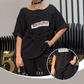💖LETZTER TAG VERKAUF 50% RABATT💖Modisches Set aus Kurzarmshirt und einfarbiger Hose mit Taschen